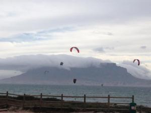 Kite Surfers over Blouberg Beach.